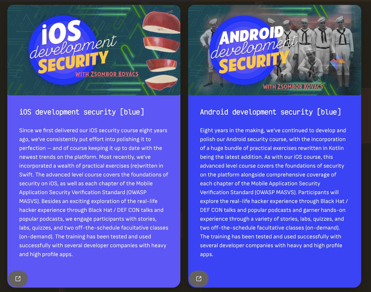def.dev Course Cards